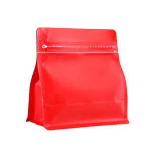 Home flat bottom aluminium coffee bags with zip closure